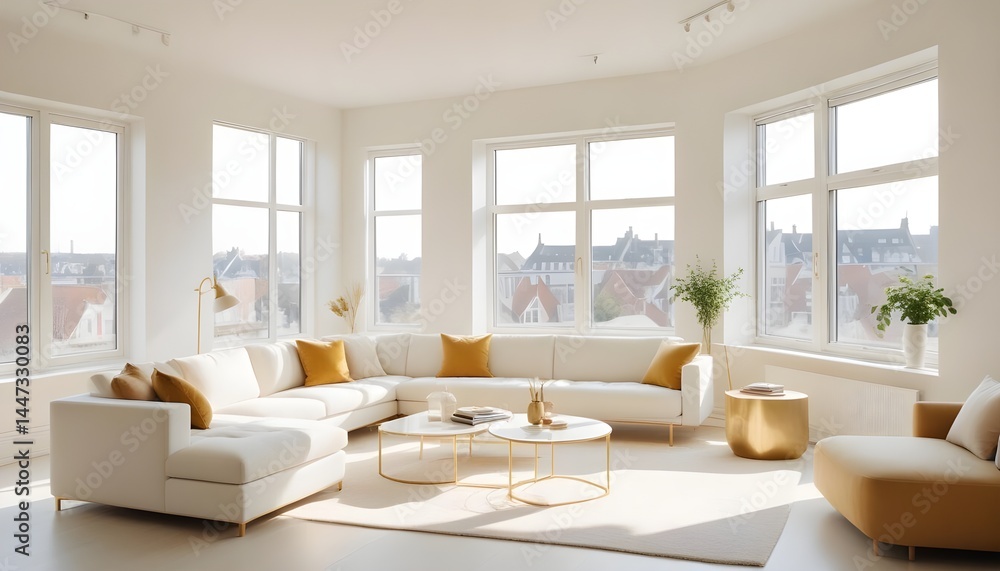 Fototapeta premium Photo interior modern design room 3d illustration