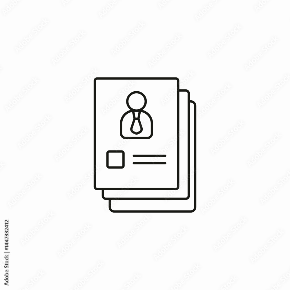 profile document icon sign vector profile document icon sign vector