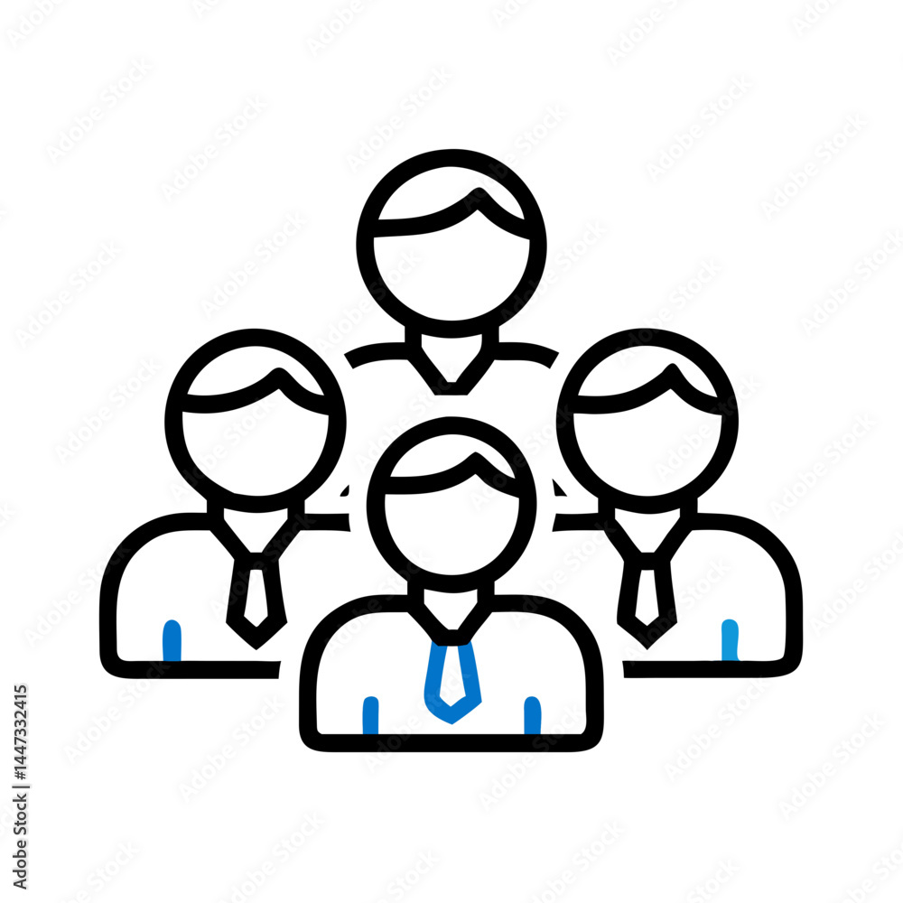 Group of Team Members Icon Representing Collaboration, Workforce, and Organizational Unity Group of Team Members Icon Representing Collaboration, Workforce, and Organizational Unity