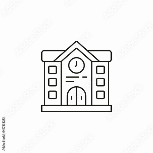 school building icon sign vector