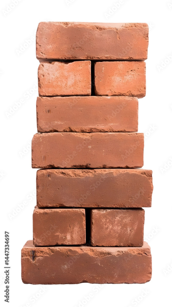Stacked Red Bricks Isolated Background Illustration Stacked Red Bricks Isolated Background Illustration