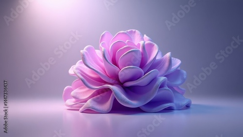 Wallpaper Mural Lavender AI. Futuristic Floral Dream. Abstract futuristic concept. Delicate pink lavender bloom sits elegantly on modern table, symbolizing serenity and futuristic beauty. Torontodigital.ca