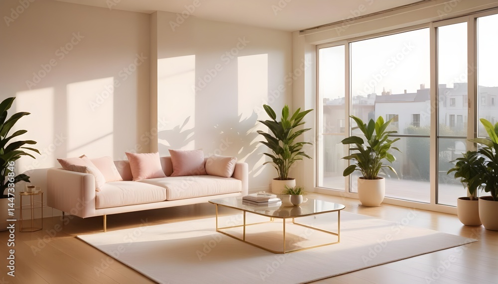 Fototapeta premium Photo interior modern design room 3d illustration