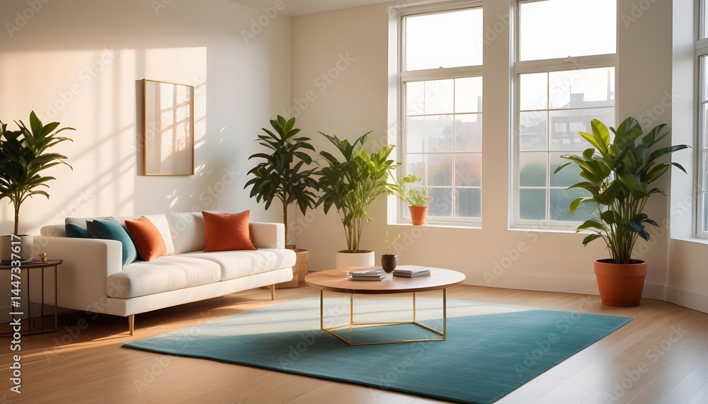 Fototapeta premium Photo interior modern design room 3d illustration