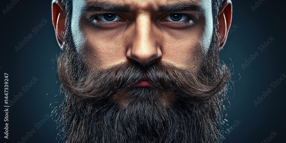 A Close Up Of A Mans Face With A Long Beard And Mustache A Close Up Of A Mans Face With A Long Beard And Mustache
