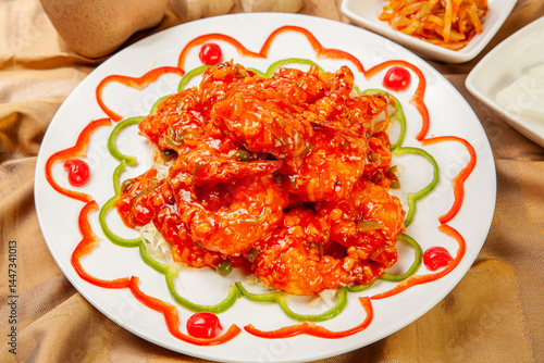 Chili shrimp sold in Korea is delicious