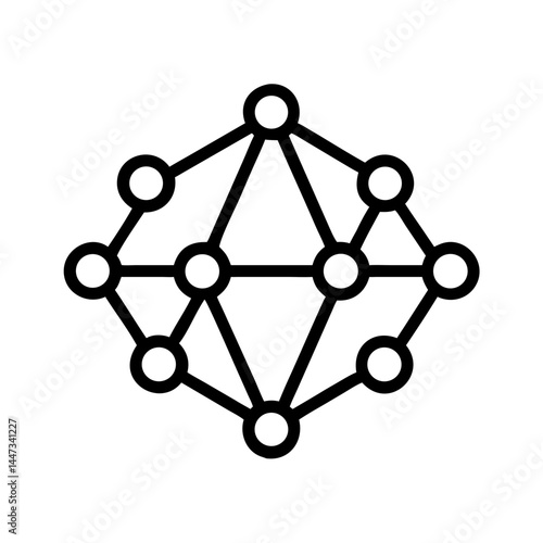 Neural Network Dot Connection Icon Representing Machine Learning and Artificial Intelligence