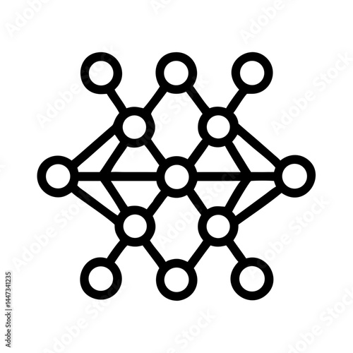 Neural Network Dot Connection Icon Representing Machine Learning and Artificial Intelligence