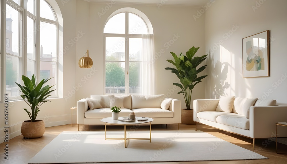 Fototapeta premium Photo interior modern design room 3d illustration