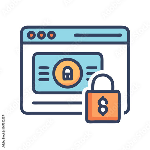 Online Payment Security Breach Icon Representing Cybersecurity Threat and Fraud Prevention