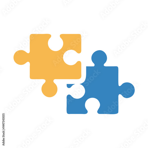 Puzzle Piece Collaboration Icon Representing Teamwork and Problem Solving