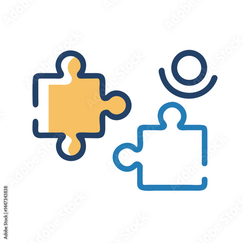 Puzzle Piece Collaboration Icon Representing Teamwork and Problem Solving