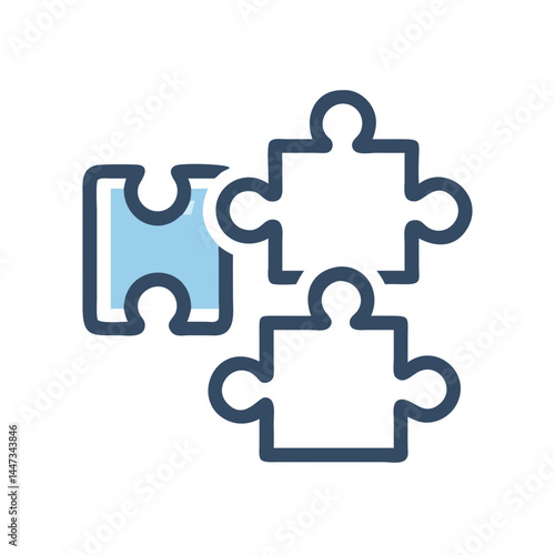 Puzzle Piece Collaboration Icon Representing Teamwork and Problem Solving