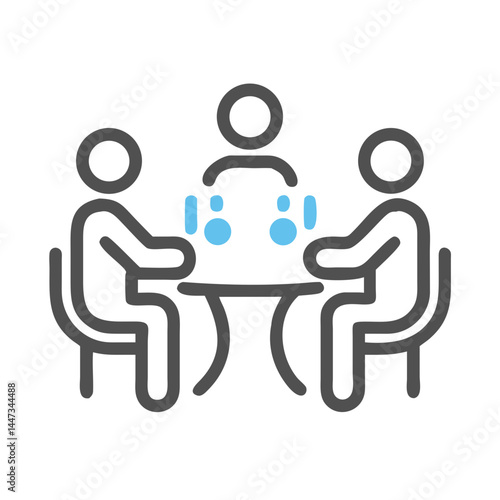 Round Table Team Meeting Icon Representing Collaboration and Group Discussion