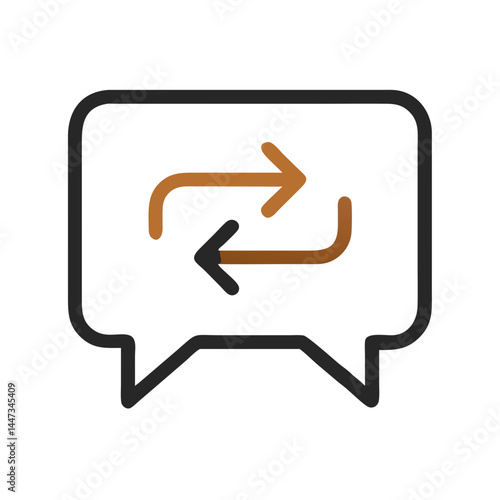Speech Bubble Message Exchange Icon Representing Communication and Conversation