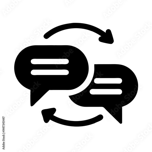 Speech Bubble Message Exchange Icon Representing Communication and Conversation