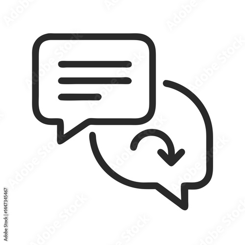 Speech Bubble Message Exchange Icon Representing Communication and Conversation