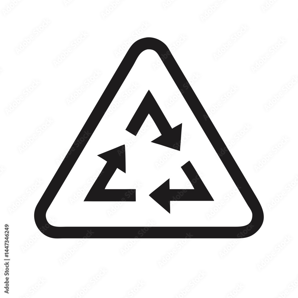 Triangular Recycle Symbol Icon Representing Sustainability and Environmental Responsibility Triangular Recycle Symbol Icon Representing Sustainability and Environmental Responsibility