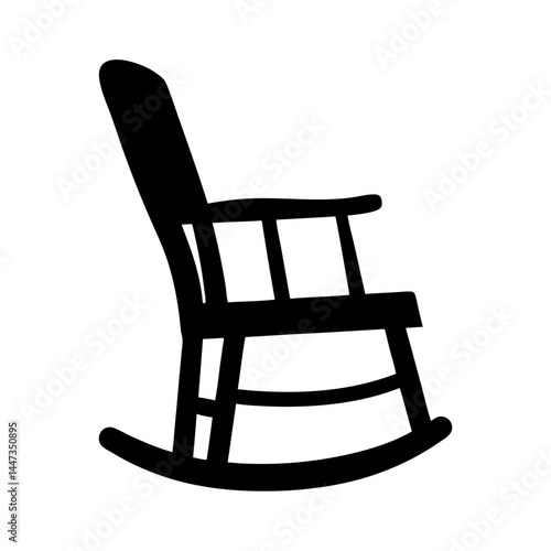 Classic rocking chair silhouette evokes comfort and nostalgia for simpler times