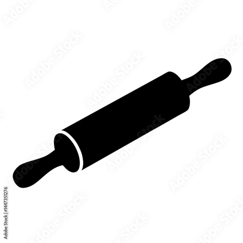 Silhouette of a rolling pin used for baking and preparing dough