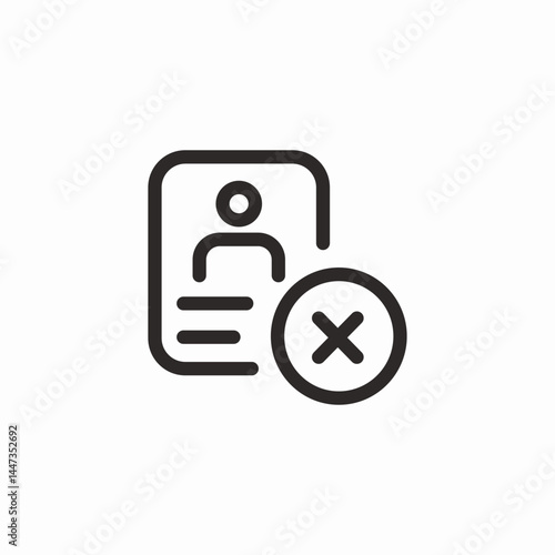 candidate rejected failed black icon sign vector