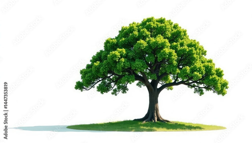 single majestic tree against white background, calm, white, isolated single majestic tree against white background, calm, white, isolated