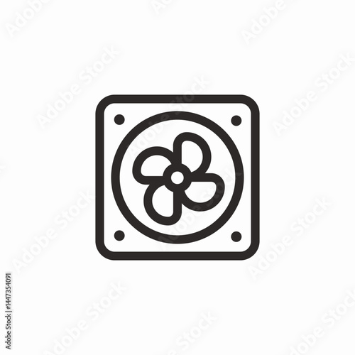 exhaust fan ventilation black icon sign vector