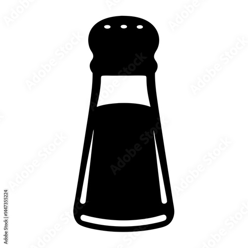 Black and White Salt Shaker Silhouette for Cooking and Food Preparation