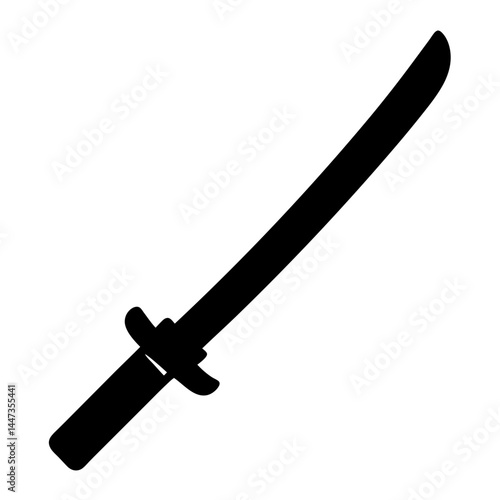 Silhouette of a Katana Sword Depicting Japanese Martial Arts and Culture
