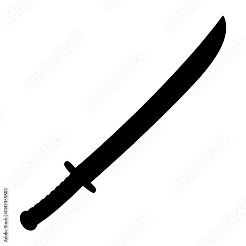 Silhouette of a sharp Da Dao Chinese Sabre, a formidable martial weapon