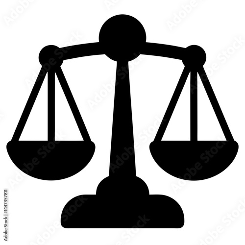 Black Silhouette of Scales of Justice Symbolizing Legal Balance and Fairness