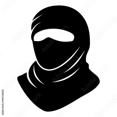 Silhouette of a Person Wearing a Balaclava or Ski Mask for Anonymity