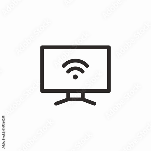 smart television black icon sign vector