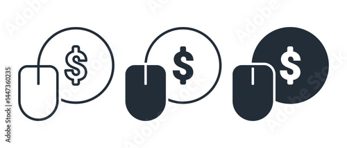 PPC, pay per click icon. Illustration vector
