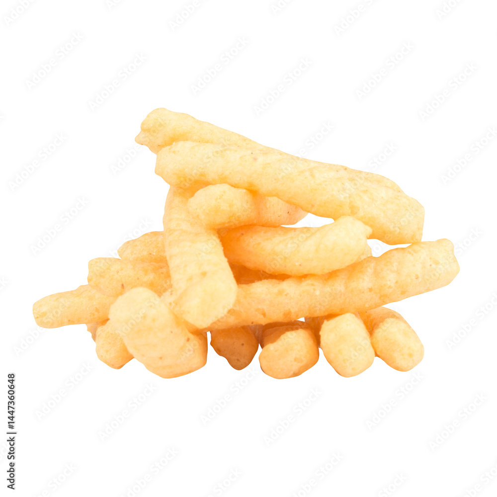 Crispy fried shrimp crackers isolated on white background Crispy fried shrimp crackers isolated on white background