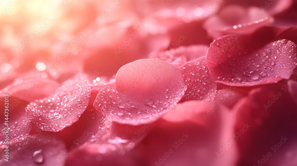 Dew-Kissed Rose Petals: A Symphony of Pink Dew-Kissed Rose Petals: A Symphony of Pink