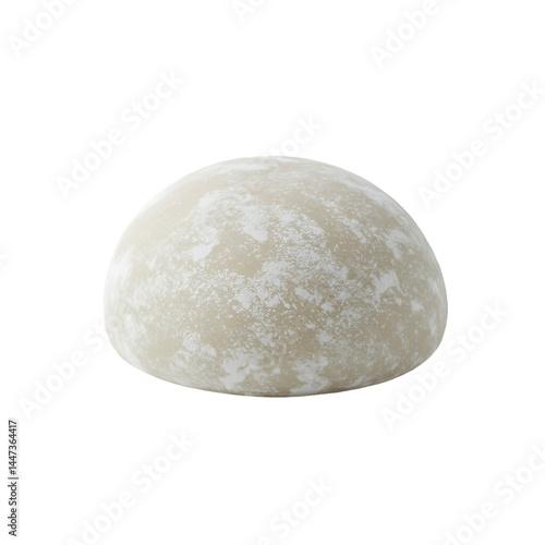 Round, light beige confectionery with speckled texture