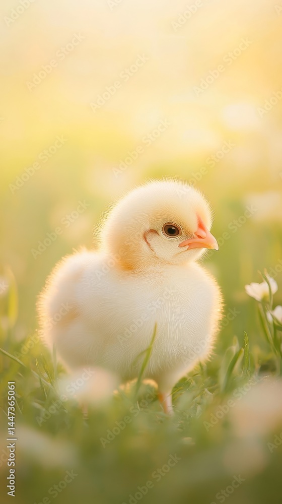 Fluffy Baby Chick in Spring Meadow
Fluffy Baby Chick in Spring Meadow