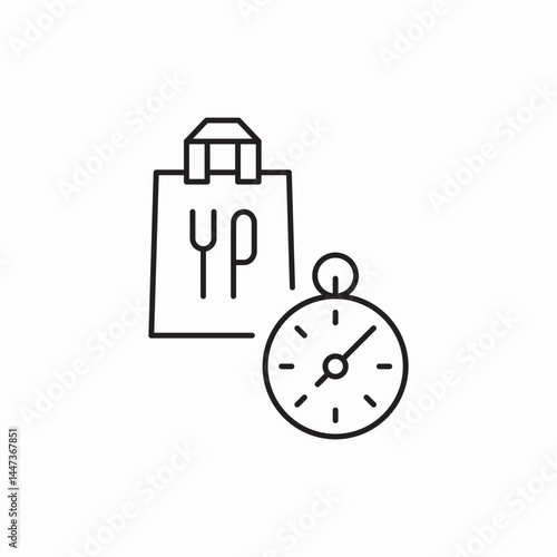 Restaurant time delivery service icon vector sign