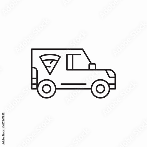 Food delivery truck transport icon vector sign