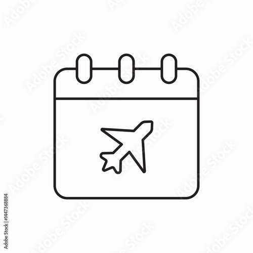 Travel flight calendar schedule icon vector sign