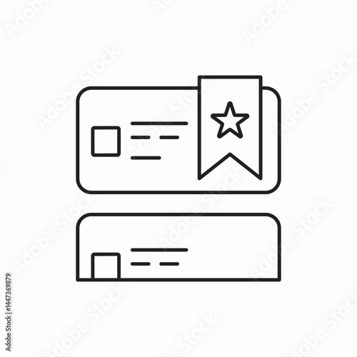 Bookmark favorite ticket icon vector sign