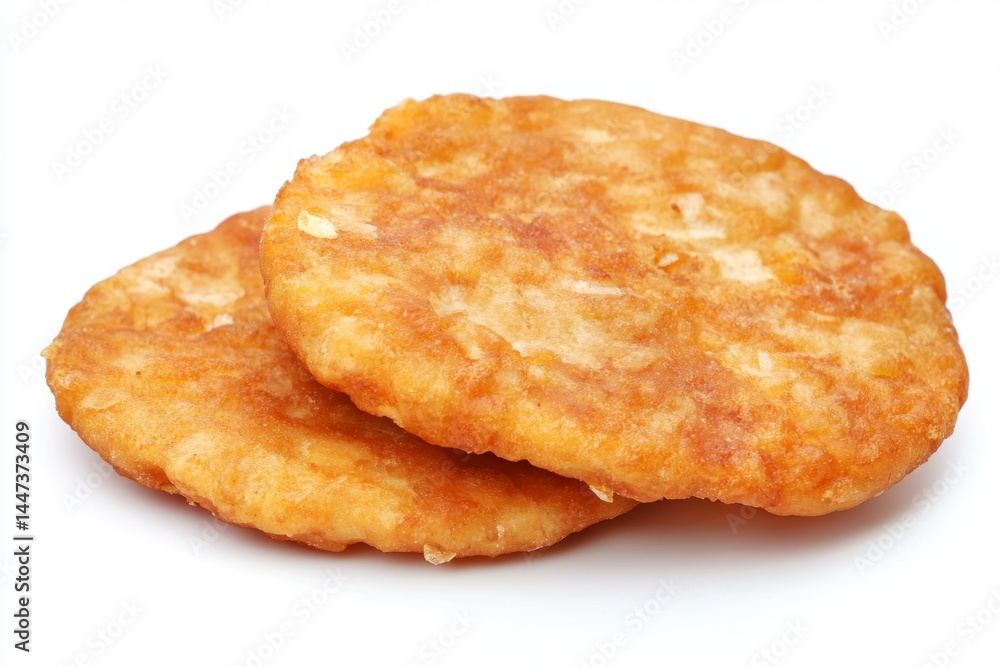 Crispy fried patties stacked Crispy fried patties stacked