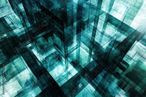 Wallpaper Mural Abstract Teal Geometric Structure Design Image Torontodigital.ca