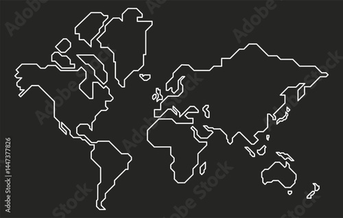 World map vector illustration for dark background