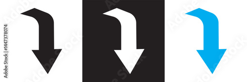 Wide red arrow icon.  Vector for websites, mobile interfaces, presentations, banner, visual branding etc. Vector illustration. isolated on white and black background. EPS 10