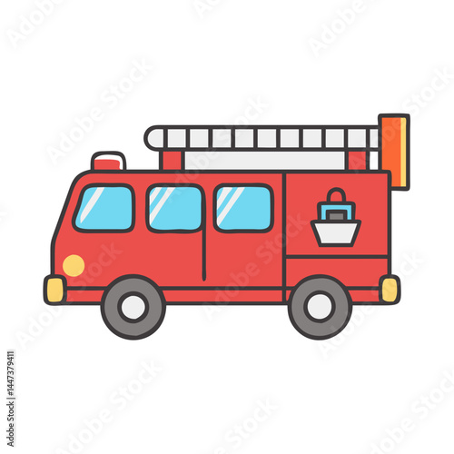Cartoon fire engine truck vector illustration for kids emergency vehicle clip art and design resources