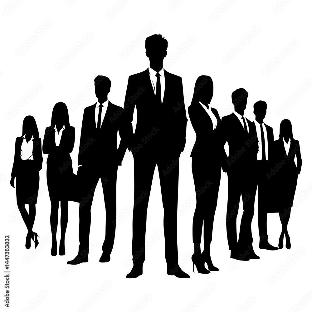 Corporate Staff Silhouettes – Black and White Vector Corporate Staff Silhouettes – Black and White Vector