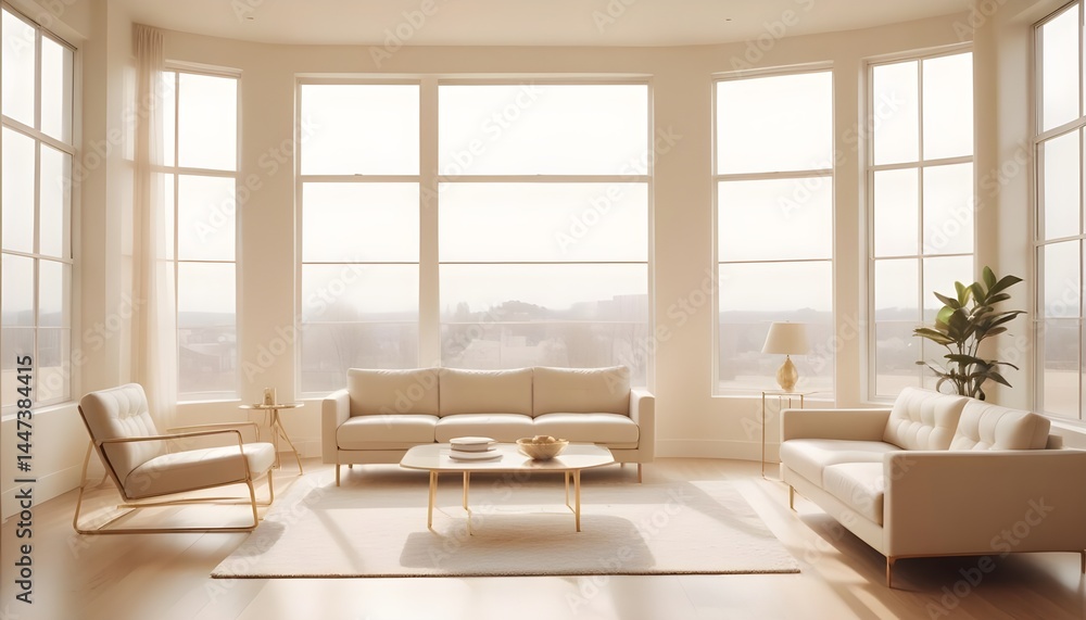 Fototapeta premium Photo interior modern design room 3d illustration