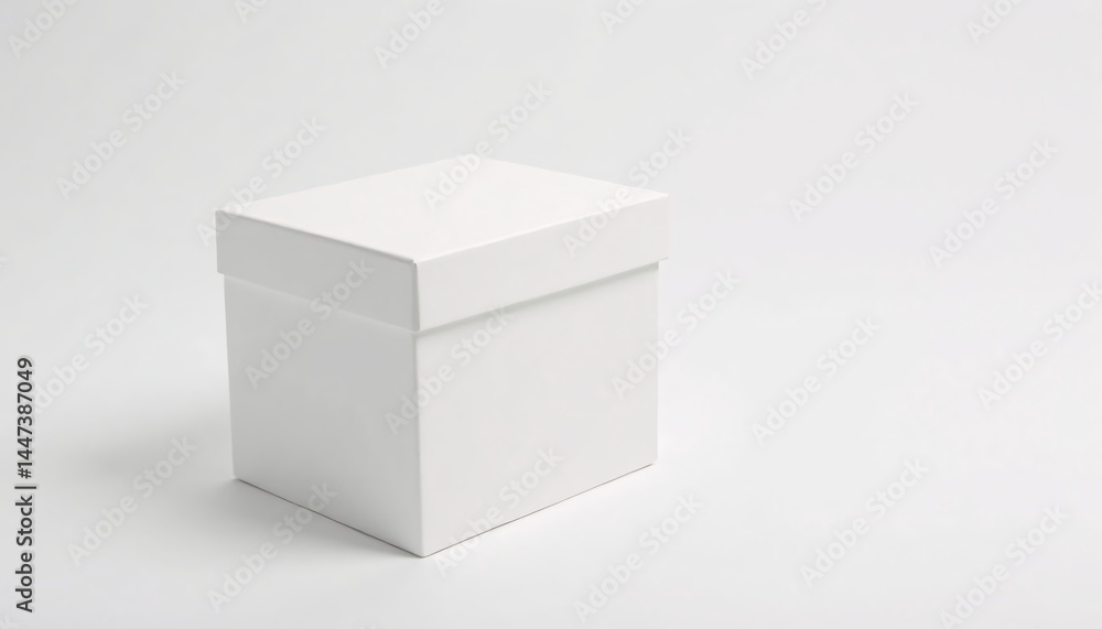 white product box with flap, minimal composition white product box with flap, minimal composition